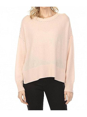 Joseph Ribkoff Studded Cashmere Knit Sweater in Rose (view 2)
