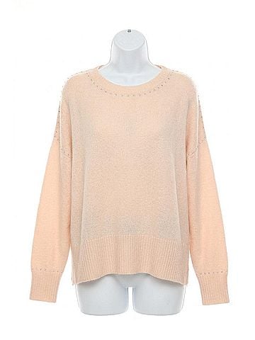 Joseph Ribkoff Studded Cashmere Knit Sweater in Rose (view 1)