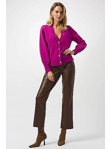 Joseph Ribkoff Shona Sweater Knit Cardigan With Puff Sleeves in Cosmos (view 2)