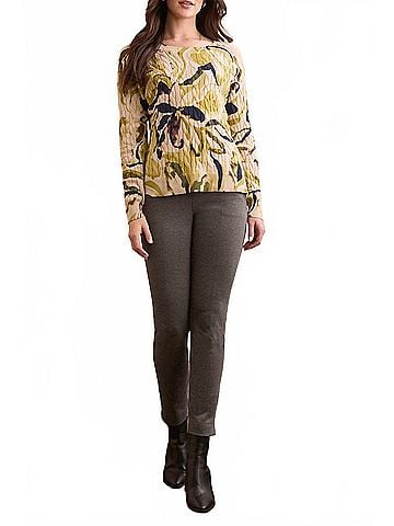 Tribal Long Sleeve Crew Neck Sweater in Leek (view 2)