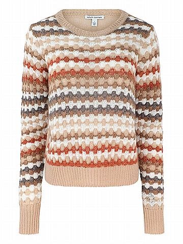 Autumn Cashmere Trench Crew Neck Sweater in Multi Color (view 1)