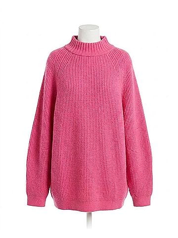 Free People Sunbeam Long Sleeve Mock Neck Sweater in Hot Pink (view 1)