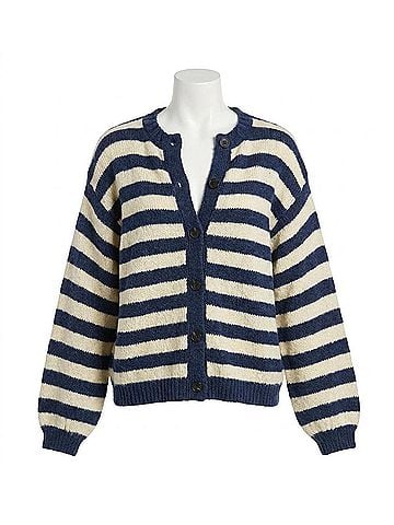 NATION LTD Tessa Cardigan in Marine Stripe (view 1)