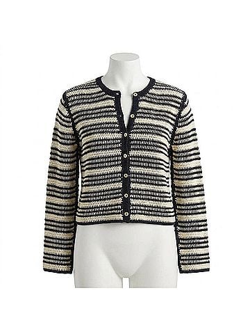NATION LTD Courtney Crochet Cardigan in Seascape Stripe (view 1)