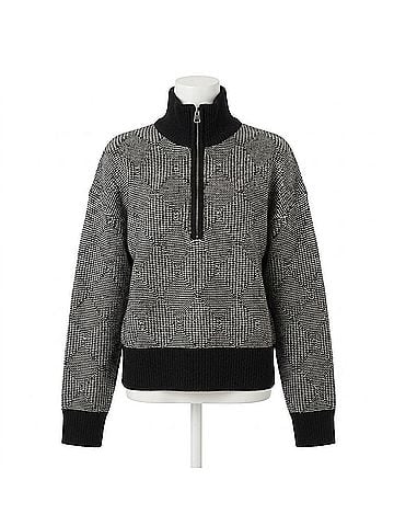 Varley Aldridge Half Zip Knit Sweater in Black (view 1)
