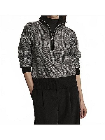 Varley Aldridge Half Zip Knit Sweater in Black (view 2)