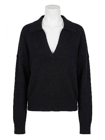 Central Park West Marti Polo Sweater in Black (view 1)