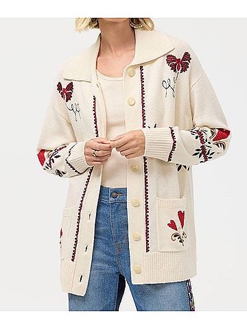 Johnny Was Raelynn Cozy Cardigan in Cream (view 2)