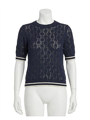 FRAME Rookie Crewneck Sweater in Navy Multi (view 1)