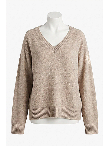 Z Supply Eloise V-Neck Sweater in Natural Heather (view 1)