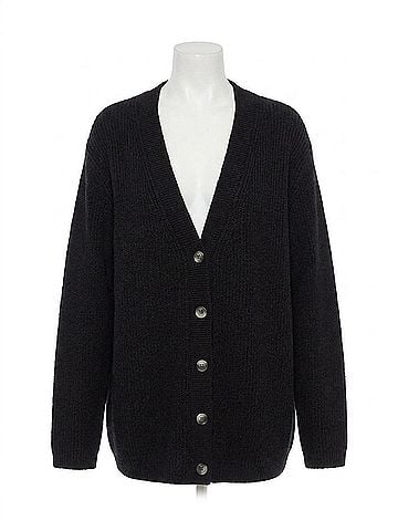 Velvet by Graham & Spencer Monet V-Neck Cardigan in Charcoal (view 1)