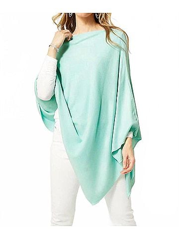 Coco + Carmen Lightweight Versatile Poncho in Aqua (view 2)