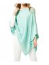 Coco + Carmen Solid Green Lightweight Versatile Poncho in Aqua One size - photo 2