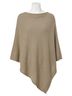 Coco + Carmen Solid Brown Lightweight Versatile Poncho in Stone One size - photo 1