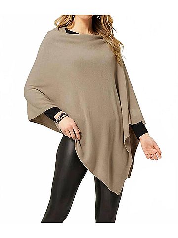 Coco + Carmen Lightweight Versatile Poncho in Stone (view 2)