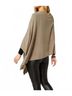 Coco + Carmen Solid Brown Lightweight Versatile Poncho in Stone One size - photo 3