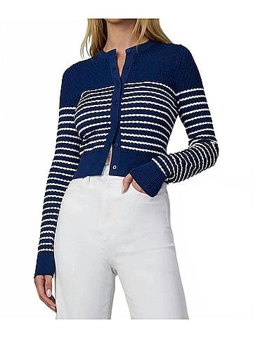 Joe's Jeans Pointelle Dani Cardigan in Royal Blue/Milk (view 2)