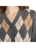 FRAME Gray The Brushed Argyle Cardigan in Grey Multi Size L - photo 5