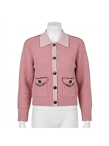 L'Agence Poetry Cardigan in Mauve Rose/Dark (view 1)
