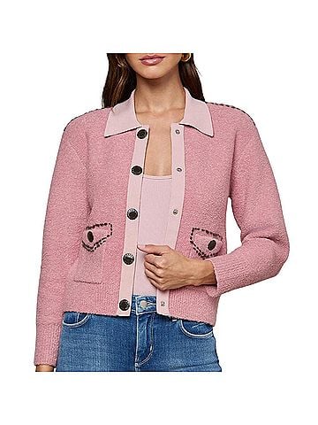 L'Agence Poetry Cardigan in Mauve Rose/Dark (view 2)