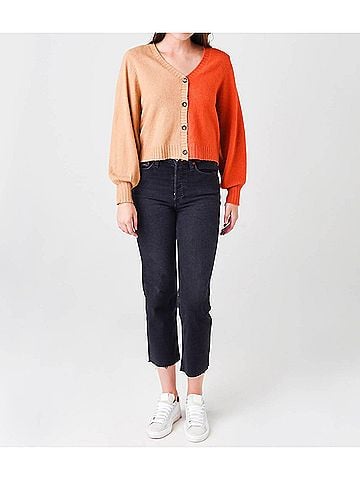 Z Supply Nova Two Color Cardigan in Chili (view 2)