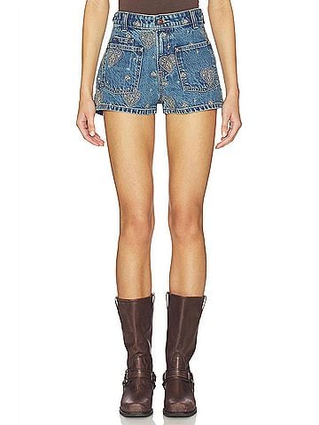 Free People Bettie Embroidered Short in Be Mine (view 2)