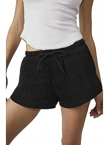Free People Shirr Enough Pleated Shorts in Black (view 2)