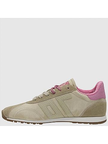 Back 70 Women's Asian Sneakers in Beige And Pink Satin (view 2)