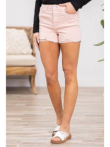 Judy Blue Blush It Up Shorts in Pink (view 2)