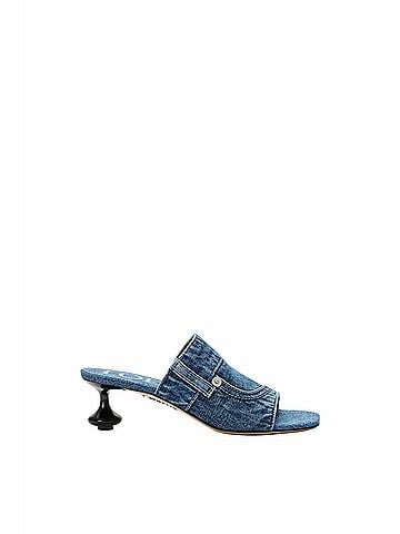 Loewe Women's Toy Panta Slides in Washed Denim (view 1)