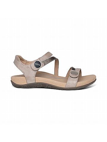 Aetrex Women's Jess Quarter Strap Sandal in Smoke (view 1)