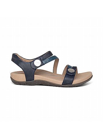 Aetrex Women's Jess Quarter Strap Sandal in Navy (view 1)