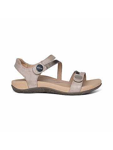Aetrex Women's Jess Quarter Strap Sandal in Smoke (view 1)