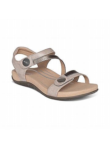 Aetrex Women's Jess Quarter Strap Sandal in Smoke (view 2)