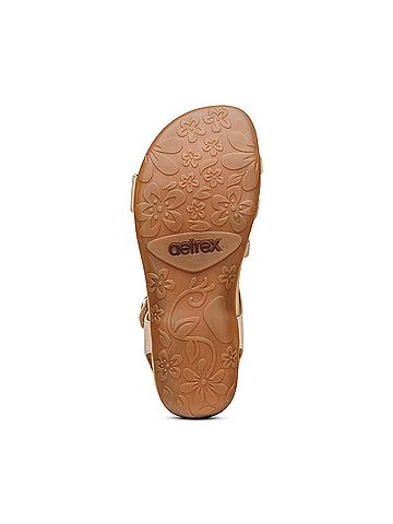 Aetrex Women's Jess Quarter Strap Sandal in Tan (view 2)