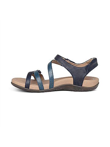 Aetrex Women's Jess Adjustable Quarter Strap Sandal in Navy (view 2)