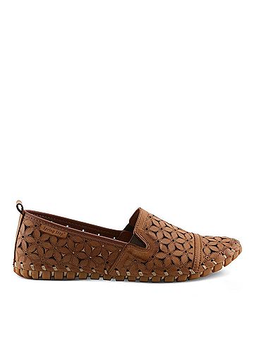 Spring Step Women's Flowerflow Leather Loafer in Light Brown (view 1)