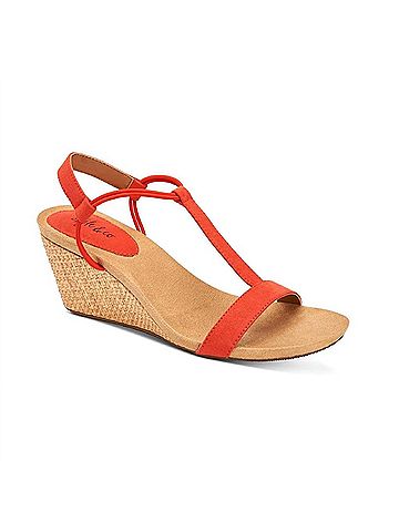 Style&Co Women's Mulan Wedge Sandal in Red Coral (view 2)