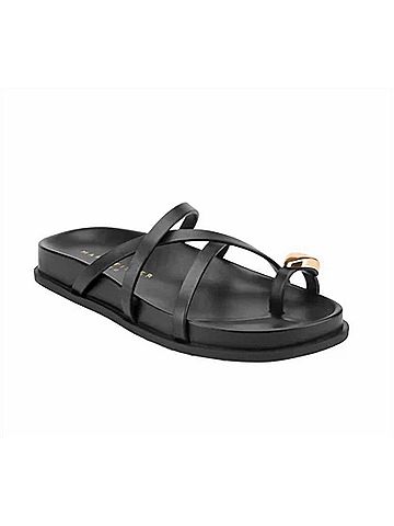 Marc Fisher Women's Braidey Strappy Flat Sandal in Black (view 2)