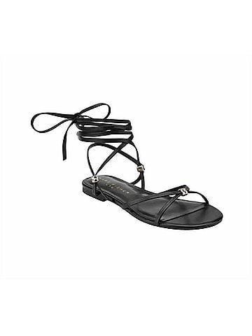 Marc Fisher Women's Este Ankle Wrap Sandals in Black (view 2)