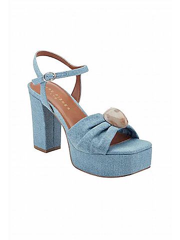 Marc Fisher Women's Candey Platform Sandals in Medium Blue (view 2)
