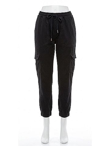 GiGi Moda Cargo Jogger Pants in Black (view 1)