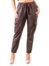 GiGi Moda Solid Brown Cargo Jogger Pants in Chocolate One size - photo 2