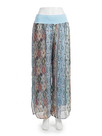 GiGi Moda Jasmin Geometric Flower Slit Pant in Baby Blue (view 1)