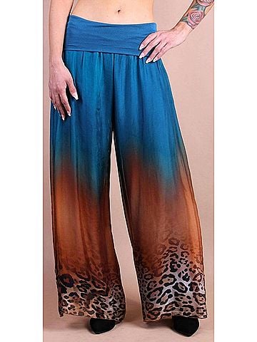 GiGi Moda Savanna Silk Pant in Teal (view 2)