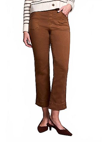 Tribal Comfort Stretch Pull-On Kick Flare Ankle Pants in Walnut (view 2)