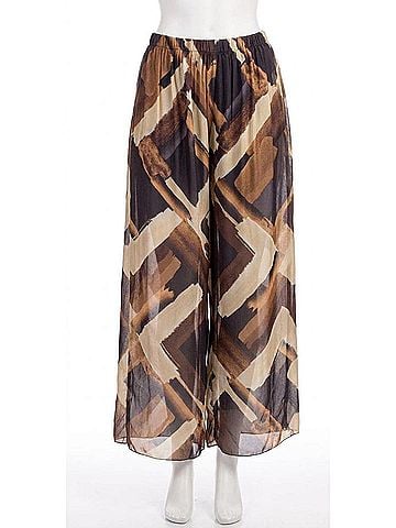 GiGi Moda Angelo Brushstroke Silk Pants in Black (view 1)