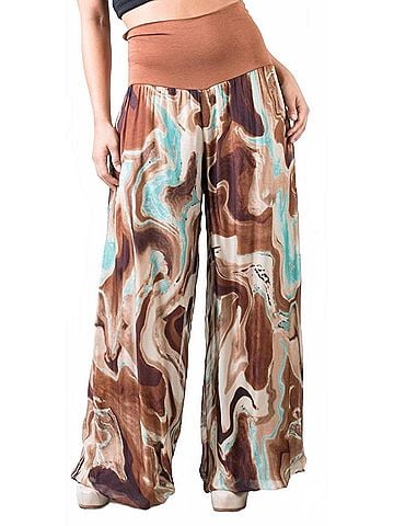 GiGi Moda Aspen Marble Wide Leg Pants in Chocolate (view 2)