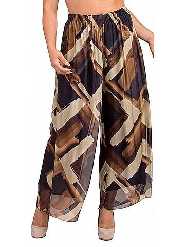 GiGi Moda Angelo Brushstroke Silk Pants in Black (view 2)