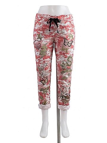 GiGi Moda Celina Army Straight Pants in Coral (view 1)